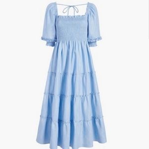 Light Blue Sparkle Hill House Cotton Sun Dress